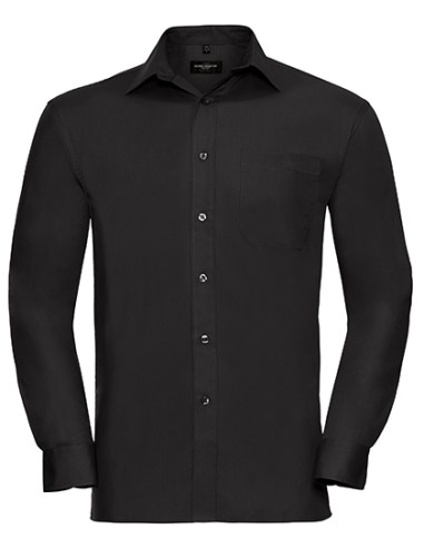 R-R-936M-0-Mens L/S Pure Cotton Easy Care Poplin Shirt